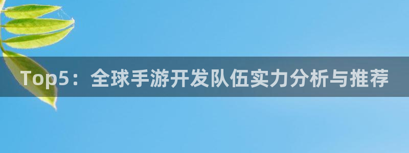 摩根娱乐app：Top5：全球手游开发队伍实力分析与推荐